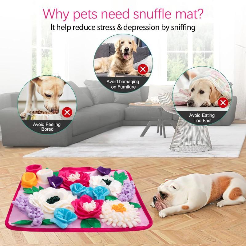 Interactive Snuffle Mat Dogs - Slow Feeder Puzzle Toy Small Medium Breeds Non-Slip Portable Treat Dispensing Pad In