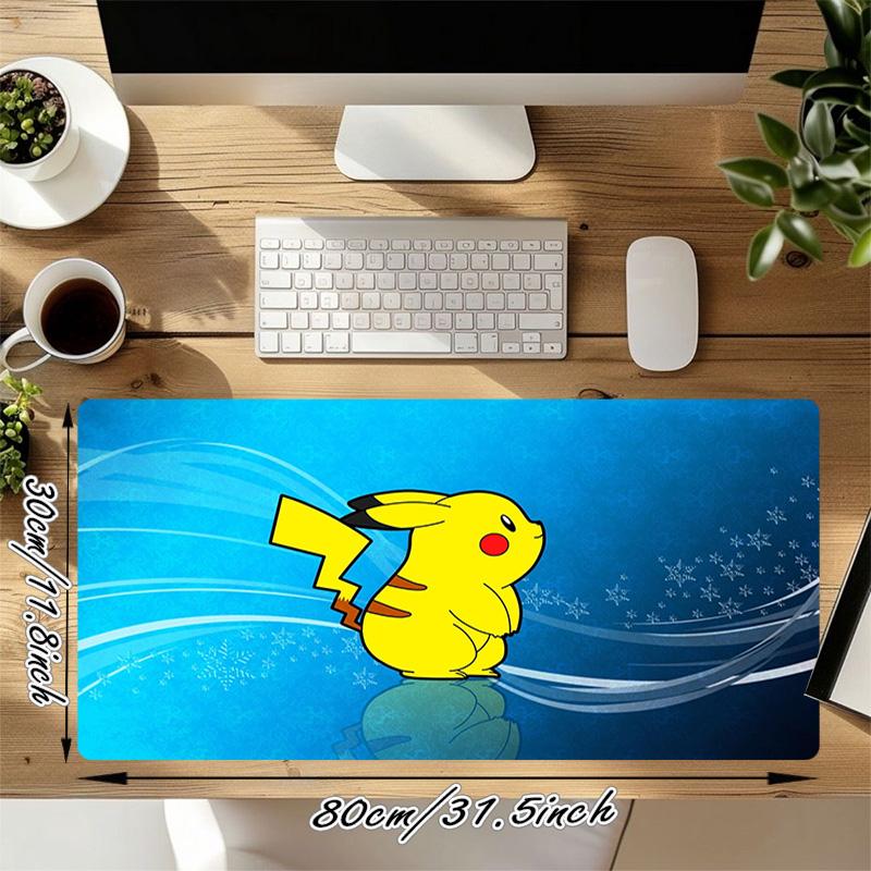 Pikachu Art Xl Gaming Mouse Pad Nonslip Rubber Base Stitched Edge Waterproof Desk Mat For Pc Laptop Gamer Office Computer Accessories C929938