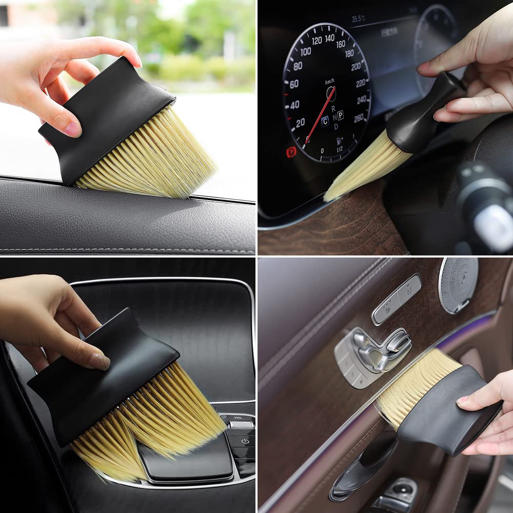 Automotive Interior Dust Car Cleaning Brush Soft Bristle Detail Brush Dusting Tool for Car Air Conditioning No Brush, Duster, Dashboard, Vents,