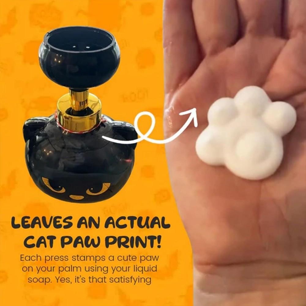 400ml Cat Paw Foam Soap Dispenser Refillable Container Modern Black Kitten Hand Children Plastic Pressing Type Head Bottling