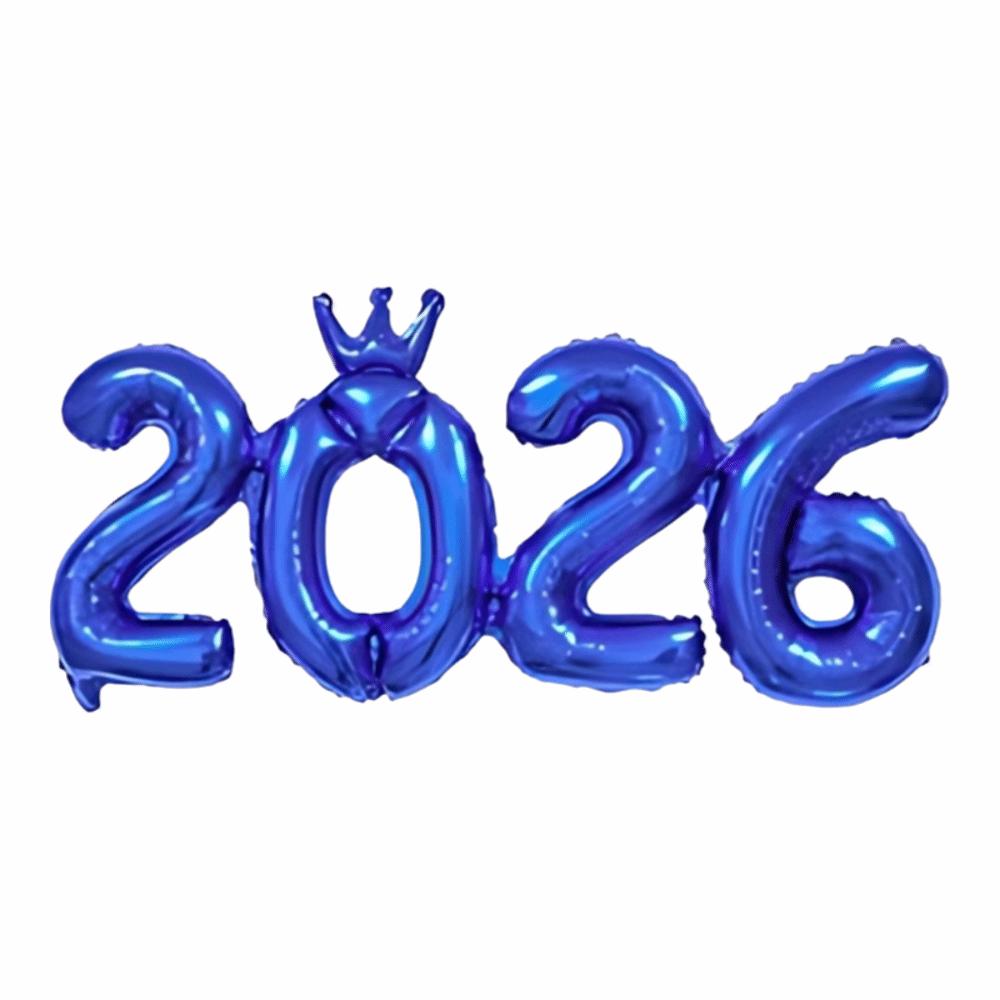 Корона 2026 Цифровые фольгированные шары 16 дюймов Украшение для вечеринки в канун Нового года Праздничные принадлежности Navidad 2026 Рождественские украшения Фотореквизит