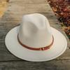 simple fedora hat for men Fedoras men Custom hat genuine leather belt panama unisex church hat Fascinator Felt Panama Cap