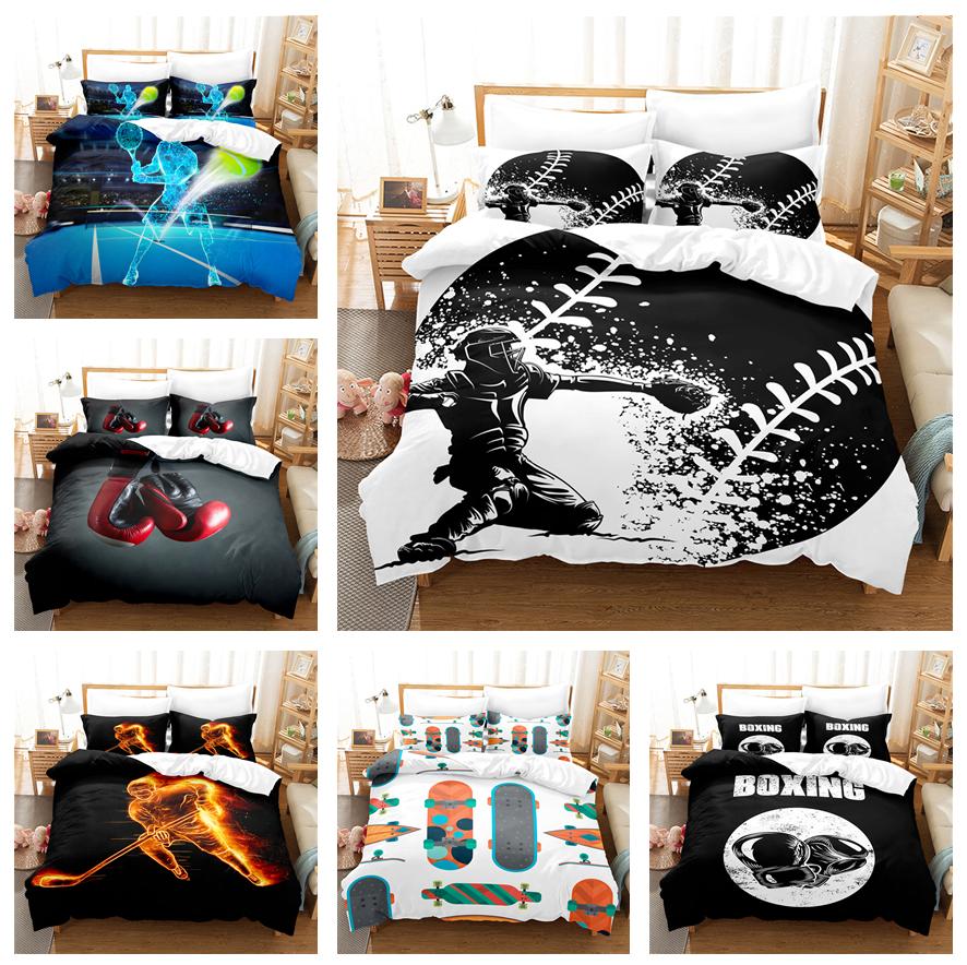 3D спортивный комплект постельного белья для спортивной комнаты, пододеяльник, наволочка, комплект для односпальной/двуспальной кровати, мягкий пододеяльник для мальчиков и подростков