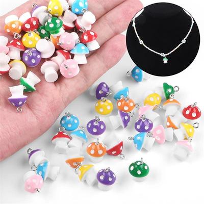 Милые подвески в виде грибов, подвеска из смолы для ожерелья, браслета, серьг, брелок, сделай сам, аксессуары для изготовления ювелирных изделий