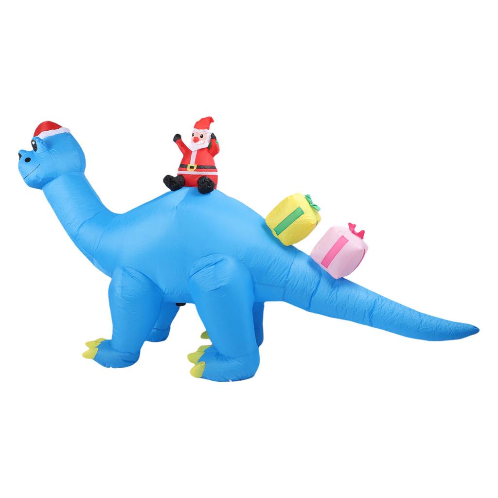 Надувной синий динозавр Рождественский декор Высота 1,8 м Длина 3,1 м Светодиодный надувной динозавр Рождественское украшение для улицы, двора, вечеринки