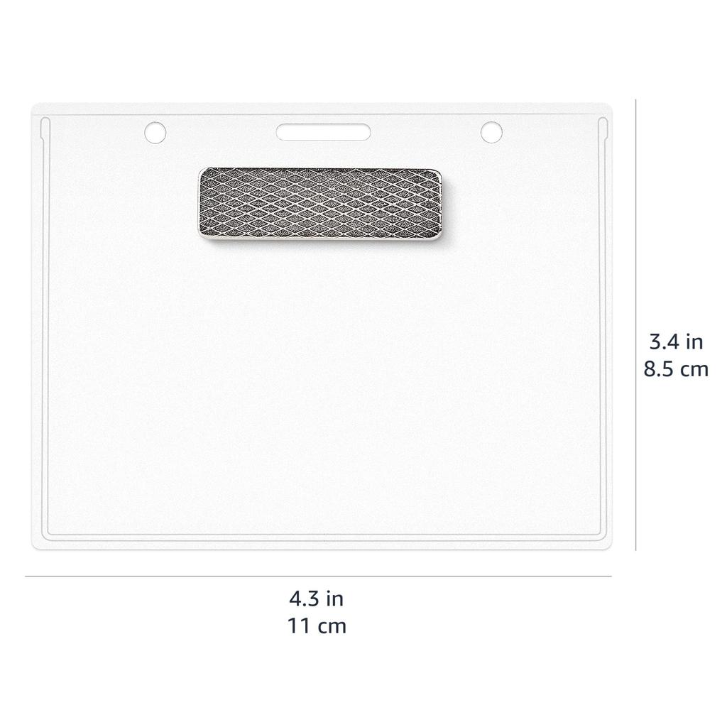 Amazon Basics Магнитные держатели для бейджей, Горизонтальные, Упаковка 100 шт., Прозрачные