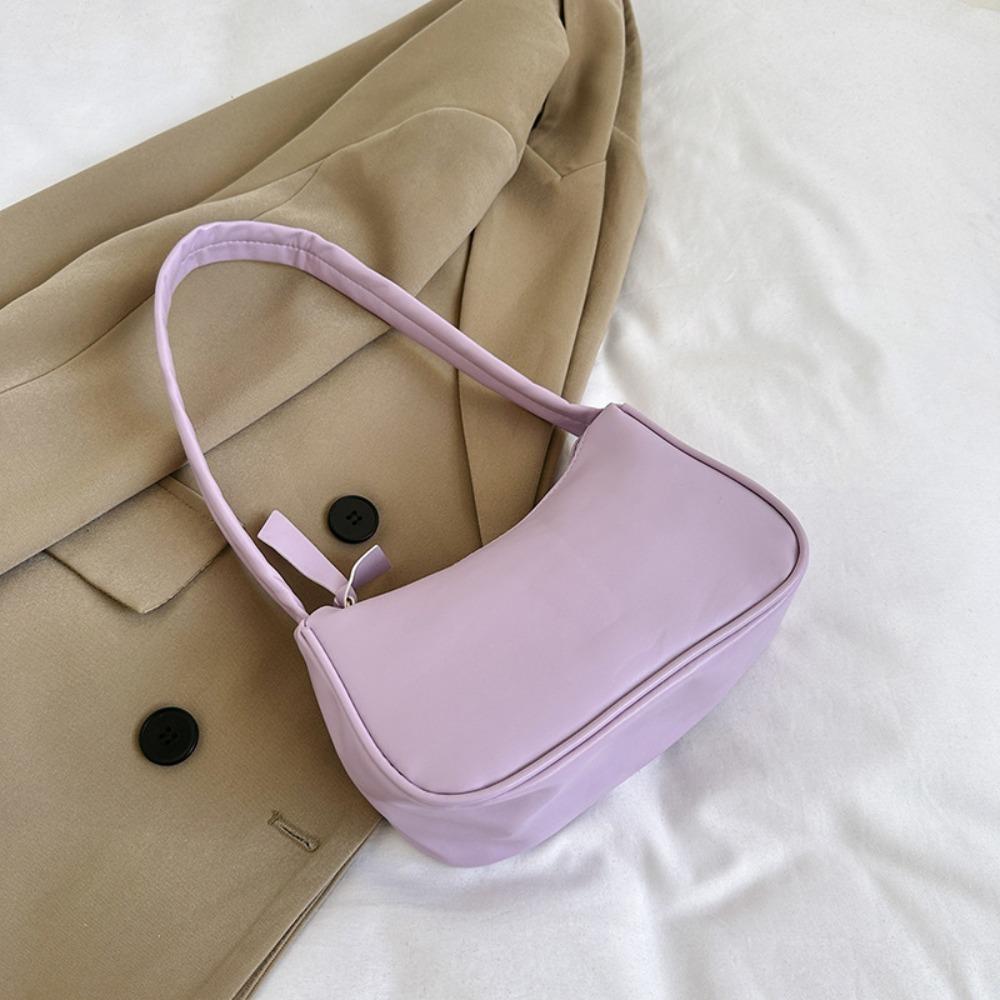 Fashion Candy Color Underarm Bag PU Leather Small Top-Handle Handbag Soft Shoulder Purse Women