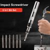 6 in1 Screwdriver Set with Complete Specifications 1/4 Inch Impact Drive Impact Screwdriver High Hardness Multi-purpose