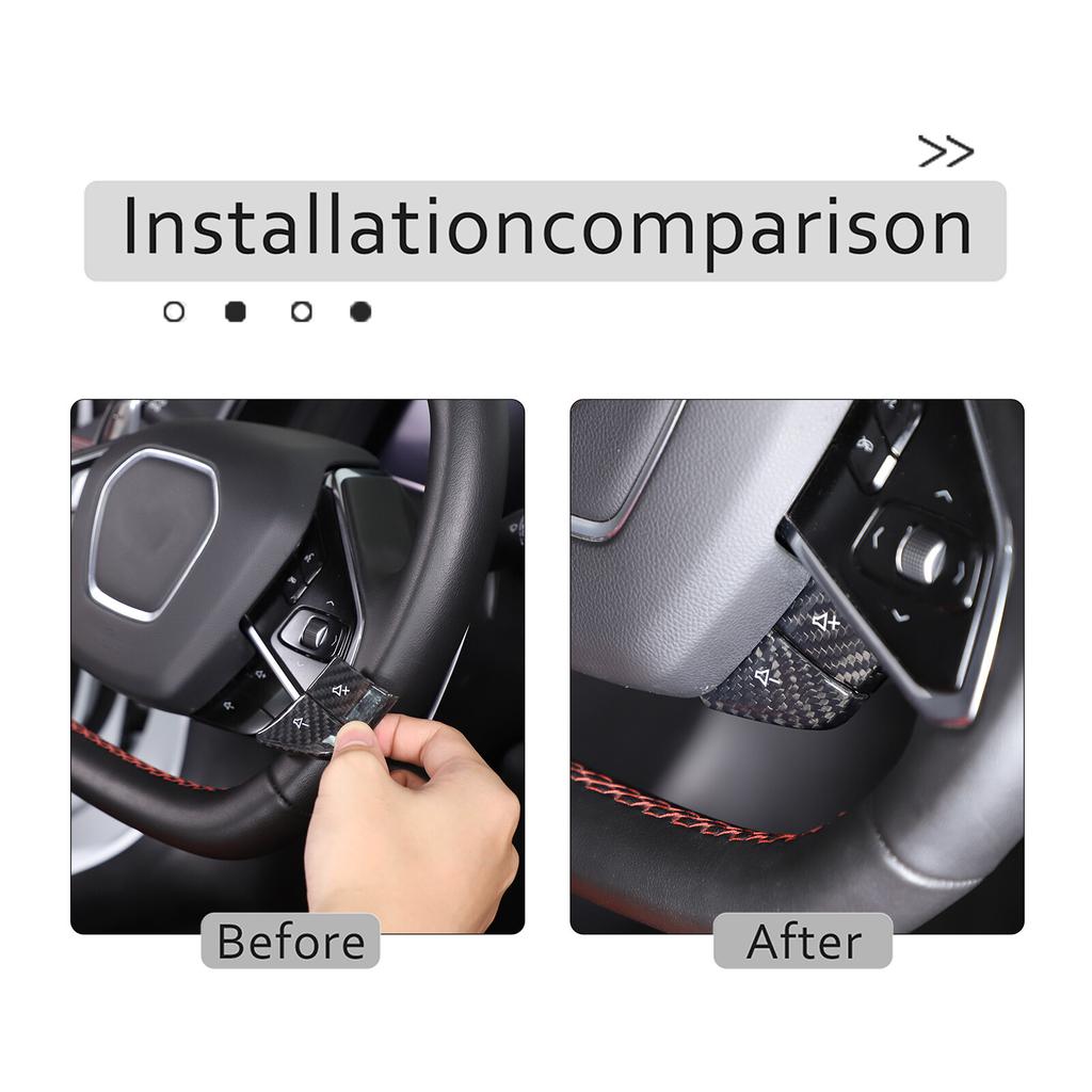 Real Carbon Fiber Steering Wheel Volume Button Cover For Corvette C8 20-25 US