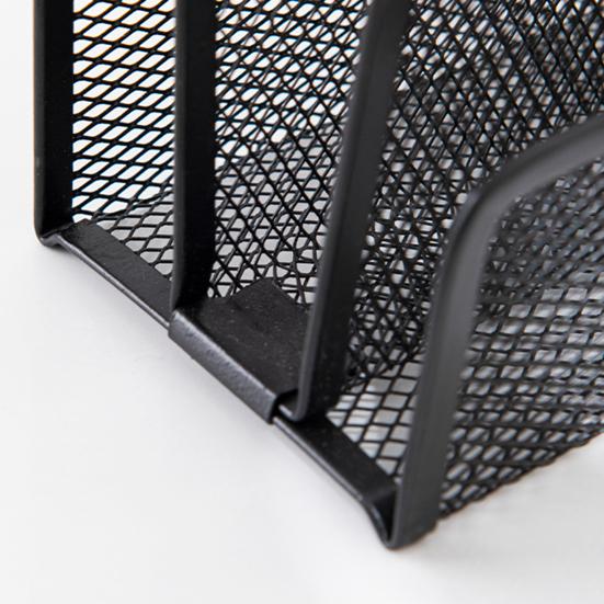 Сетчатый сортировщик писем, твердый компактный металлический 3 вертикальных вертикальных отделения, настольный держатель для файлов для офиса