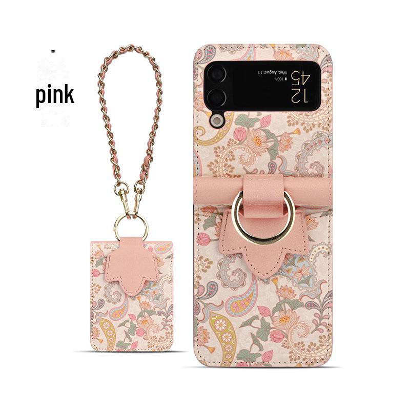 "Кожаный чехол через плечо в японском и корейском стиле для Samsung Z Flip5/Foldable Z Flip3"