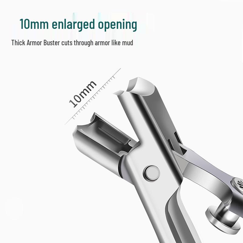 Ножницы для ногтей самоблокирующиеся с защитой от брызг для толстых ногтей на ногах, большое отверстие, сталь 3CR13