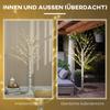 Artificial Birch with LEDs, flexible branches, plastic and metal, 150 cm, White
