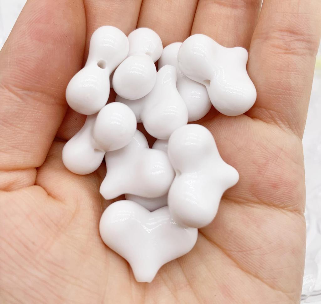 Акриловые бусины-макаруны в форме сердца для детских украшений своими руками