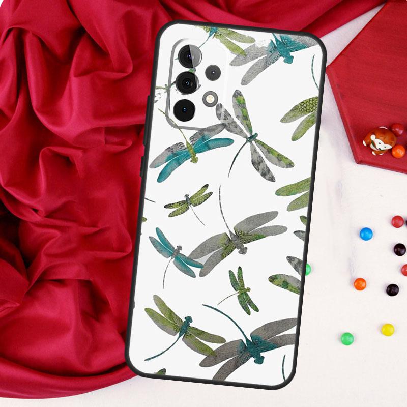 Цветочная Разноцветная Стрекоза Для Samsung Galaxy A52 A32 A22 A54 A14 A16 A26 A36 A56 A55 A35 A05 A06 A15 A53 A33 A13 Чехол