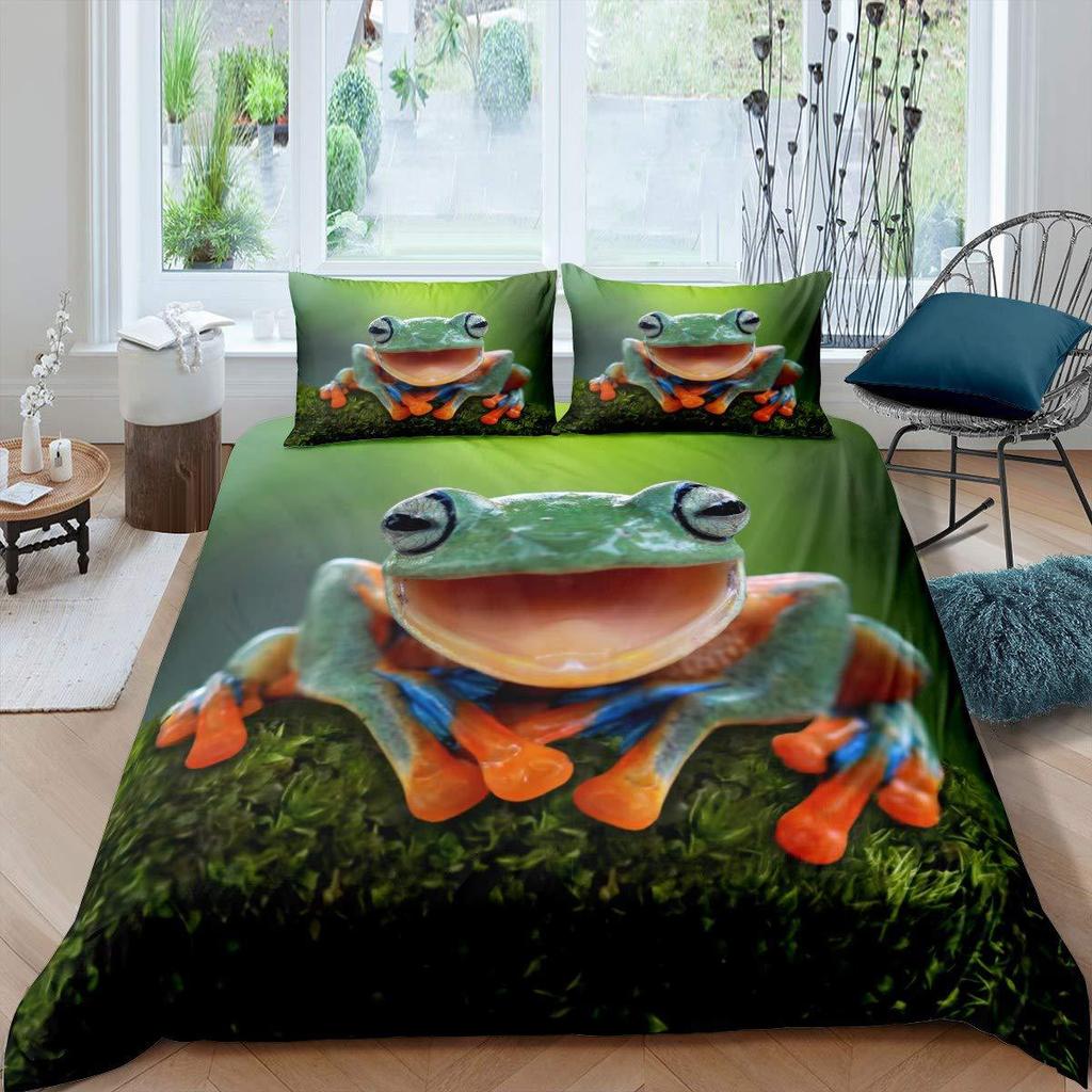 Tree Frog Frog Animal Quilt Cover Bedding Three-Piece Quilt Cover Independent Station