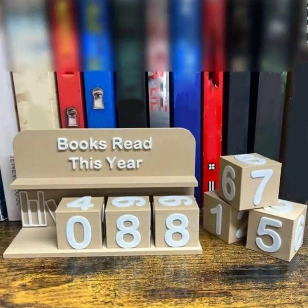 Wear Resist 3D Book Read Counter 3D Printed Reading Log New Bookshelf Counter  Librarian Desk