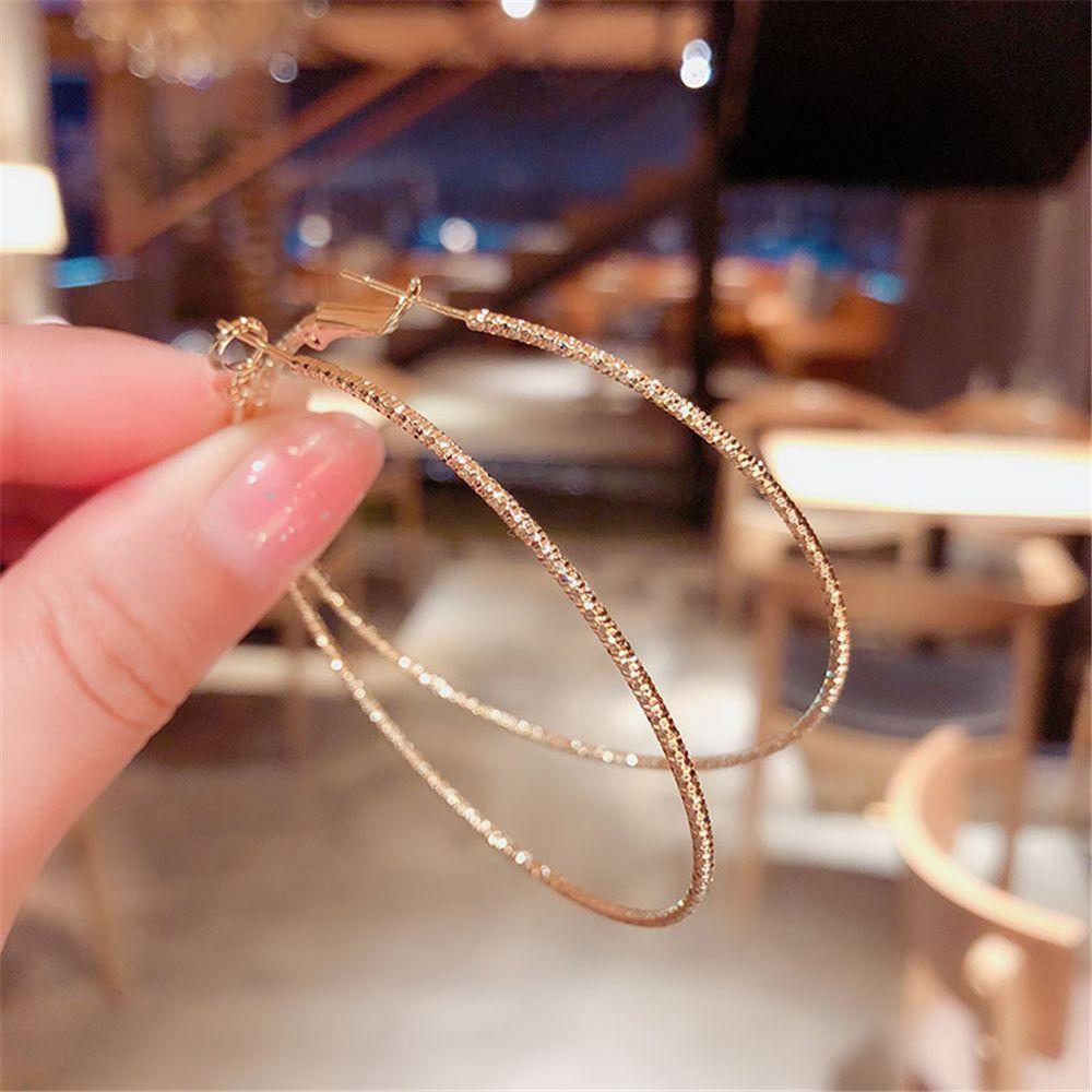 Big Circle Gorgeous Wedding Engagement Drop Dangle Stud Crystal Round Shape Round Hoop Earrings