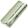 Skater Antibacterial Silent Trio Set, Chopsticks, Spoon, and Fork, Dark Green, Made In Japan, TAC1AG-A
