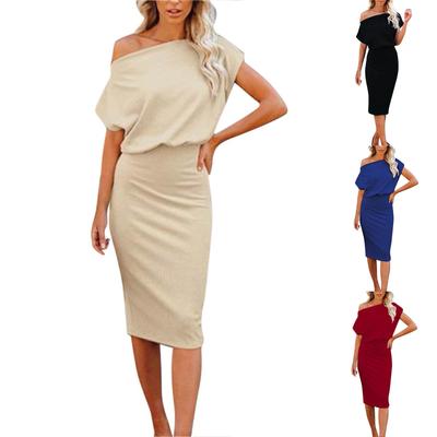 Женское летнее повседневное платье с открытыми плечами, длиной до талии