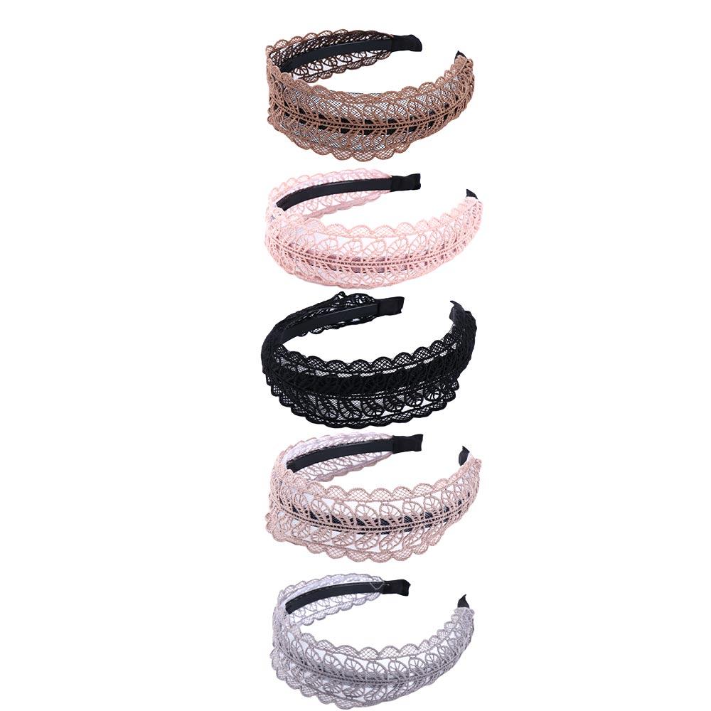 Design Resin Lace Leaves Headband Korean Style Hair Wear Women Hair Accessories Wide Side Hairband
