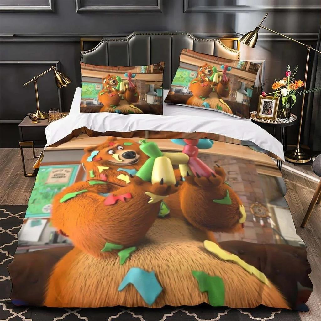 3D Anime Grizzy and the Lemmings Printed Bed Set Duvet Cover Pillowcase Bedding Set Linen Sheet Quilt Cover Full Queen King Size