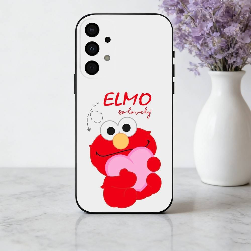 C-Cartoon R-Red cute A-Elmo-O Phone Case For Samsung Galaxy A73,A72,A71,A70,A53,A52,A51,Soft Silicone Black Cover