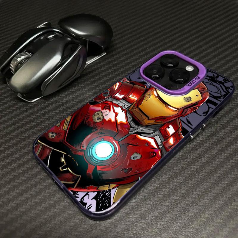 Крутой чехол для телефона Железный Человек Marvel Iron Man для iPhone 11 12 13 14 15 16 17 Pro Max 16e 17E 17 Air Plus 13Mini Ударопрочная задняя крышка