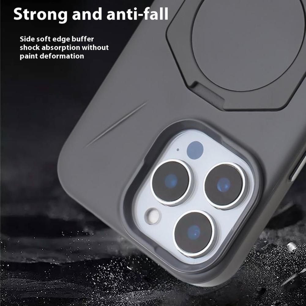 For iPhone 16 Pro Magnetic Case TPU+PC Kickstand Phone Cover