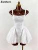 Новое женское белое кружевное платье, квадратный вырез, широкий пояс, завышенная талия, оборки, короткая юбка
