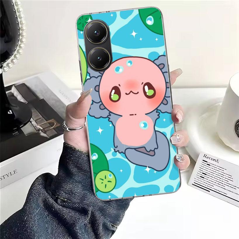 Cute Axolotl Kawaii Soft Phone Case For Xiaomi Redmi 15C 15 13C 13 Poco X5 X6 X7 F7 Ultra M7 12C 12 10 10C 9C 9A 9T 9 Fundas Poc