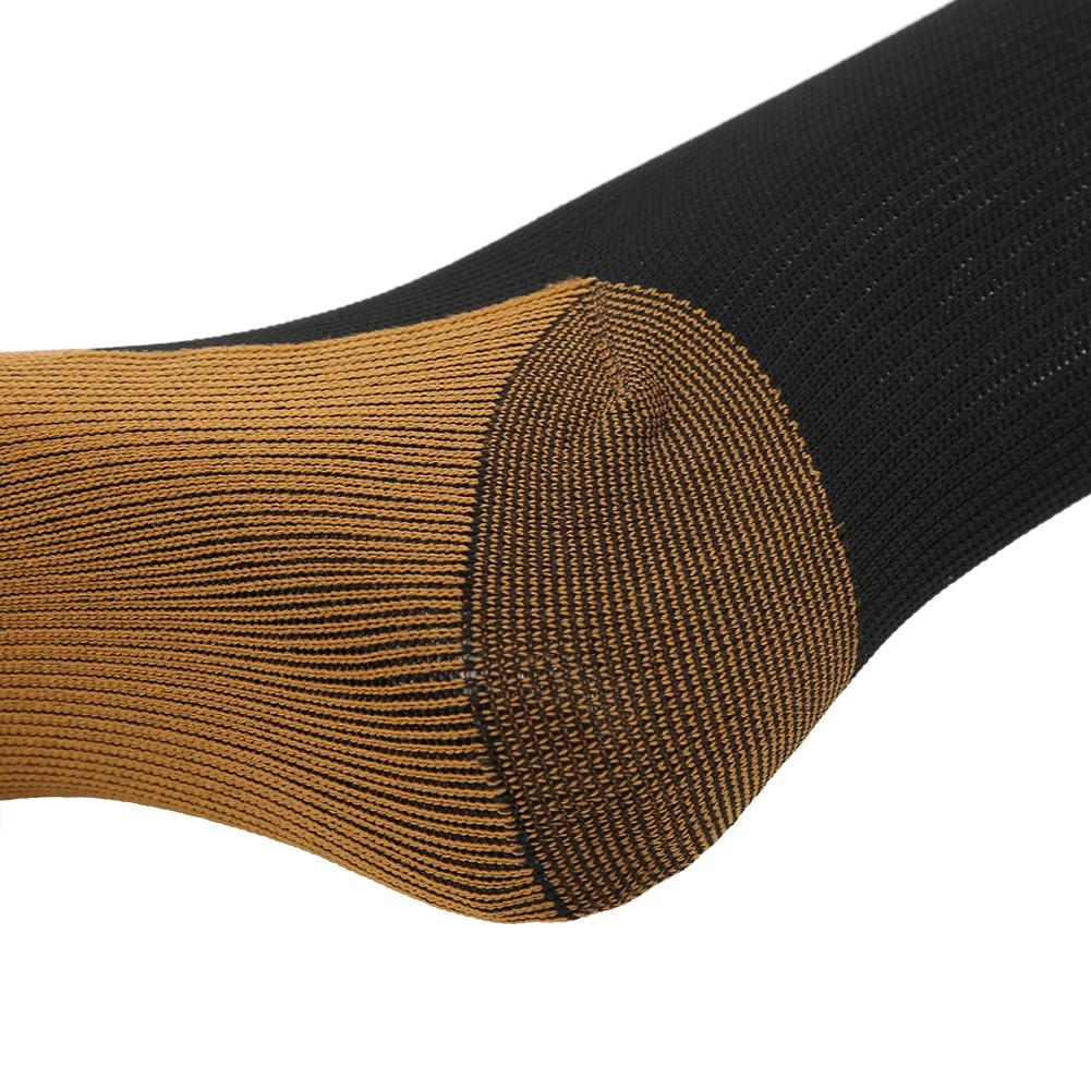 2Pair Sport Compression Stockings Ankle   Copper   Calf Thining Sleeves(Copper Fibre Knee High Stockings Black s M)