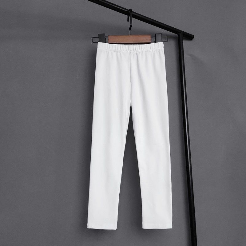 Girls' Solid Color Modal Leggings for Spring and Summer Versatile Casual Pants