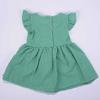 Зеленое платье из жатого хлопка Pitikare для девочек с рюшами
