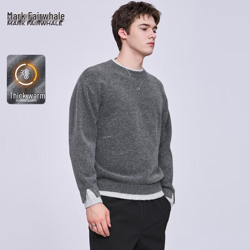 Mark Fairwhale Men's Color-Block Layered Crewneck Sweater