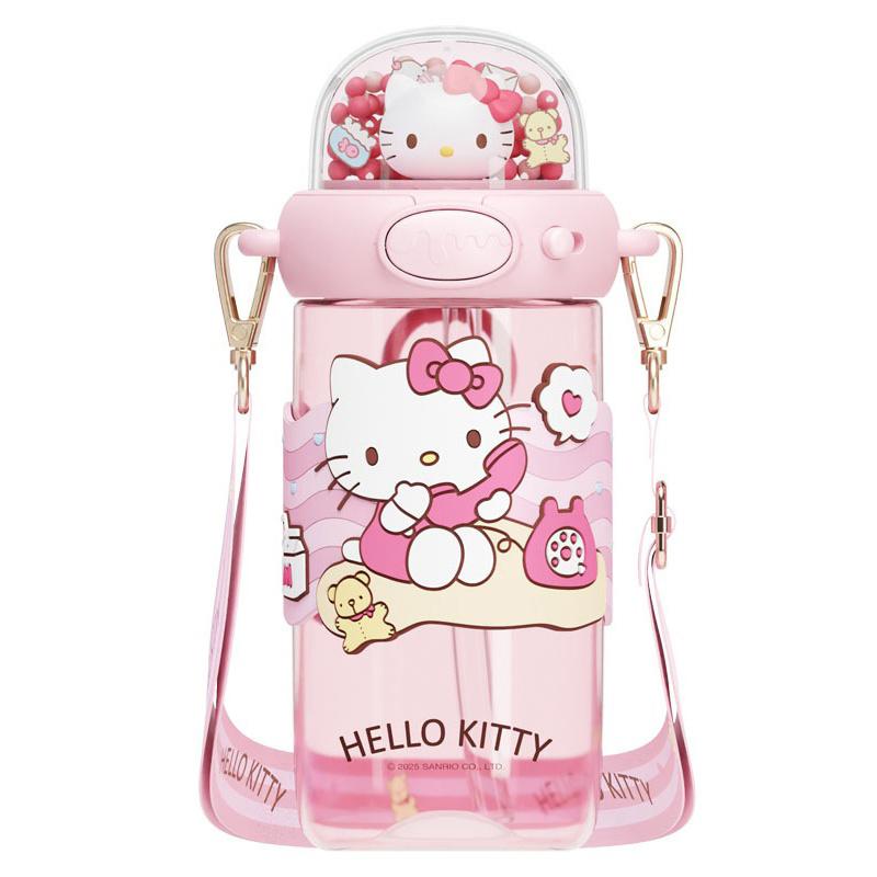 Мультяшный стакан для воды с трубочкой Sanrio My Melody/Hello Kitty/Kuromi Герметичная детская бутылка для воды Космическая чашка для мальчиков/девочек Подарок