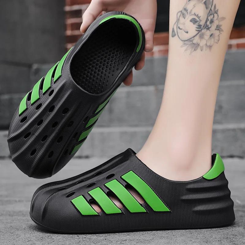 Couple Style External Wearing Hole Shoes Non Slip Tulip Slippers Outdoor Footwear Beach Casual Comfort Clogs Men's Sandals