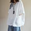 Plus Size Women Summer Cotton Linen T-shirts Short Sleeve Loose Tshirts Vintage Oversized Tops