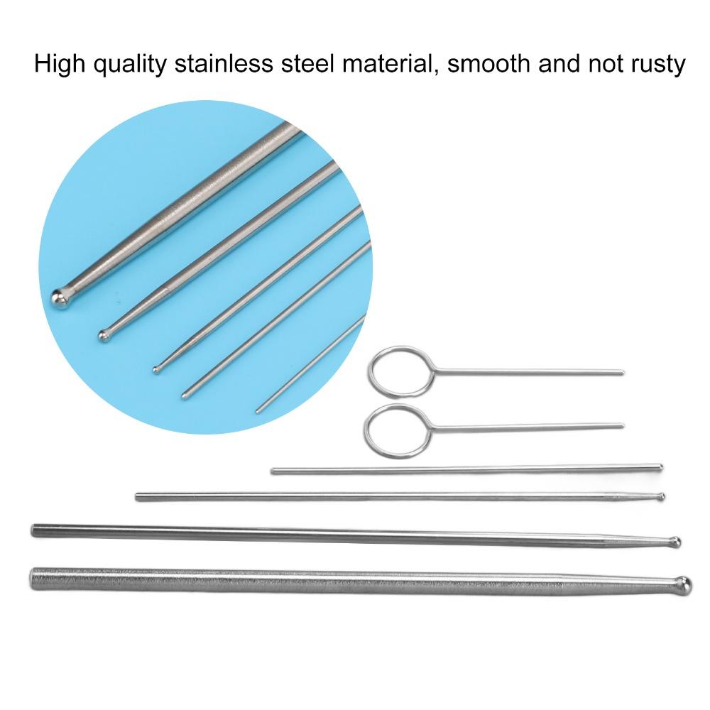6pcs Stainless Steel Snake Probe Kit Round Head Reptile Sexing Probe Snake Sexing Probe Pet Care