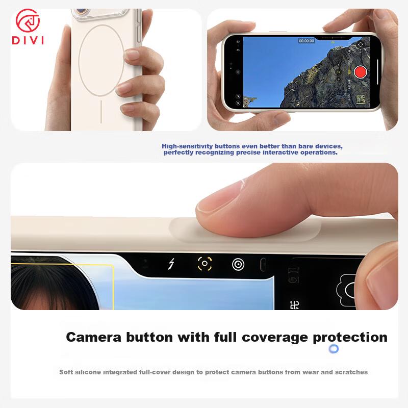 DIVI Magsafe Magnetic Liquid Silicone Case for iPhone 17 Pro Max, Full Coverage Lens Protection, Shockproof, Minimalist Unisex White