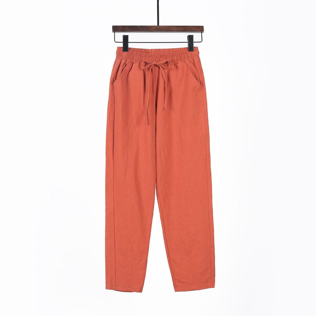 Casual Pants  Spring Summer and Autumn Loose High Waist Straight Versatile Nine-point Harlan Pants