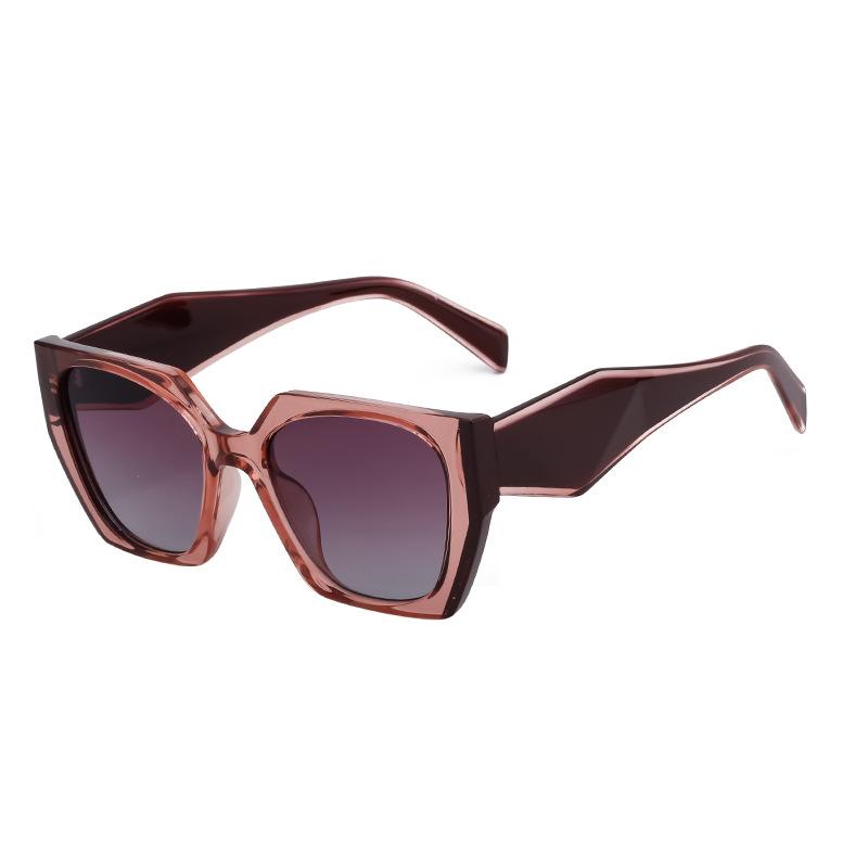 Fashion Cat Eye Wide Glasses Legs Sunglasses Women'S High-End Full-Frame Sunglasses Uv Protection