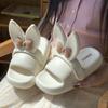 Fashion New 2024 Summer Platform Shoes Woman Cute Butterfly Rabbit Ear Slippers Girls Home Bathroom Slides Anti-slip Street Sandals