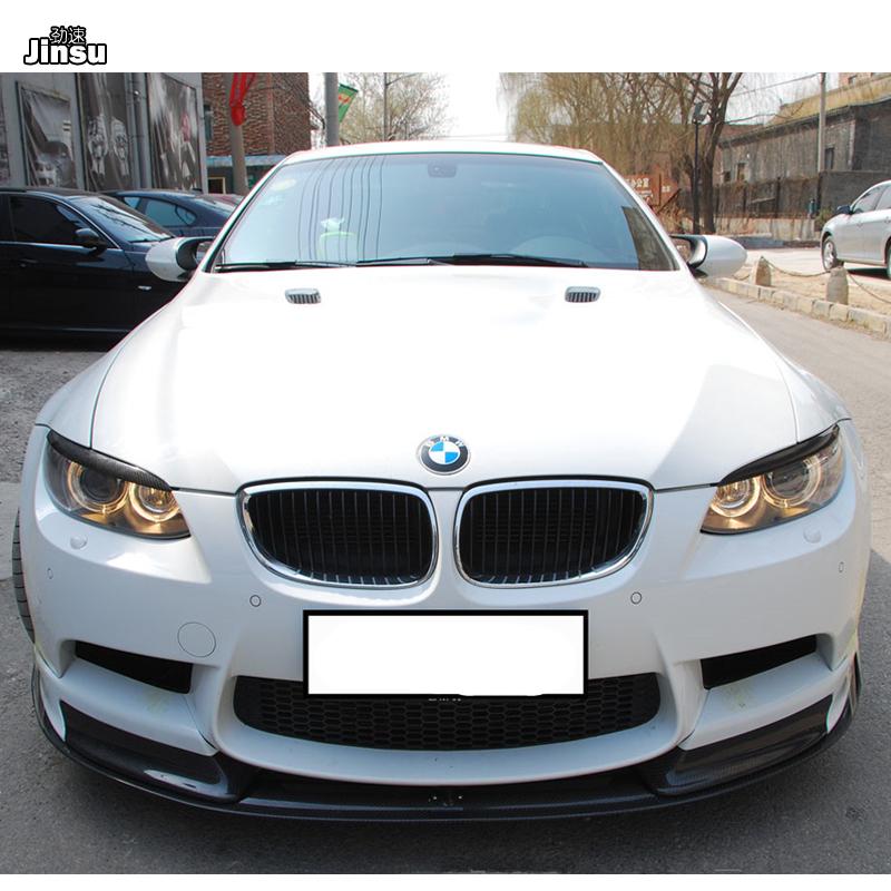 Carbon Fiber Decoration Headlights Eyebrows For BMW 3 Series Coupe E92 E93 2006 - 2008 E90 M3 Fiber Glass Primer Eyelids Cover