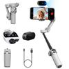 Gimbal Stabilizer for Smartphone 20cm Extension Rod No App Face Object Gimbal for iPhone 16 15 14 Pro Max Android with OLED Gesture Control Stabilizer