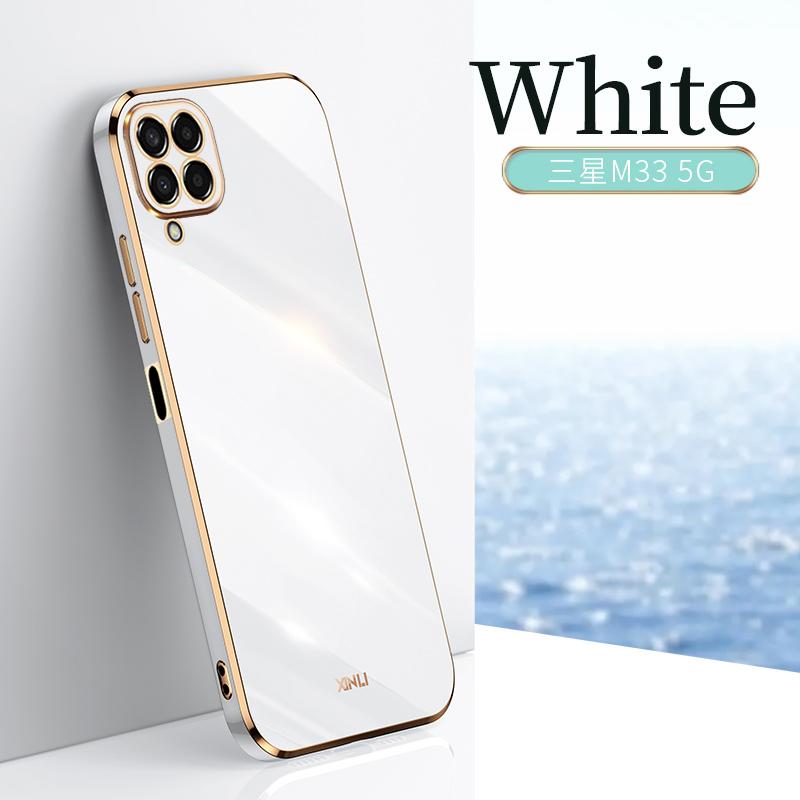 For Samsung Galaxy M33 5G Case Luxury Square Plating SM-M336B, SM-M336B/DS Phone Case ShockProof Silicone Back Cover Fundas