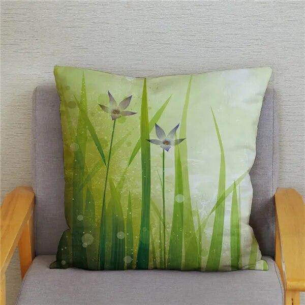 Tulip Flower Printed Pattern Cushion Cover for Home Living Room Sofa Decoration Waist Cushion Pillow Cover