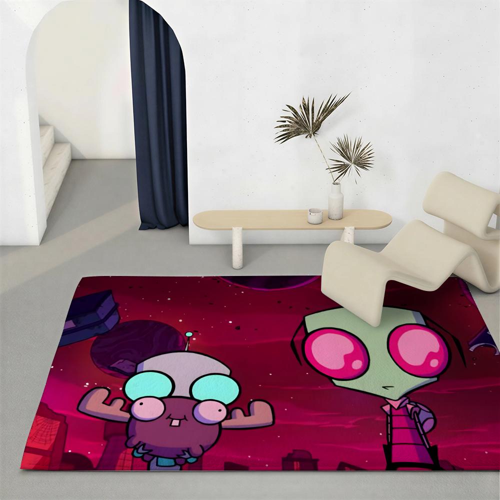 Cult Cartoon I-Invader ZimS Floor Mat Eco-Friendly Flannel Doormat Non-Slip Odorless Soft Short Plush Indoor Floor Rug
