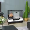 Small Cage for Rabbits Guinea Pigs in Black Metal with 2 Doors and Pull-Out Tray 81.2x52.7x70cm