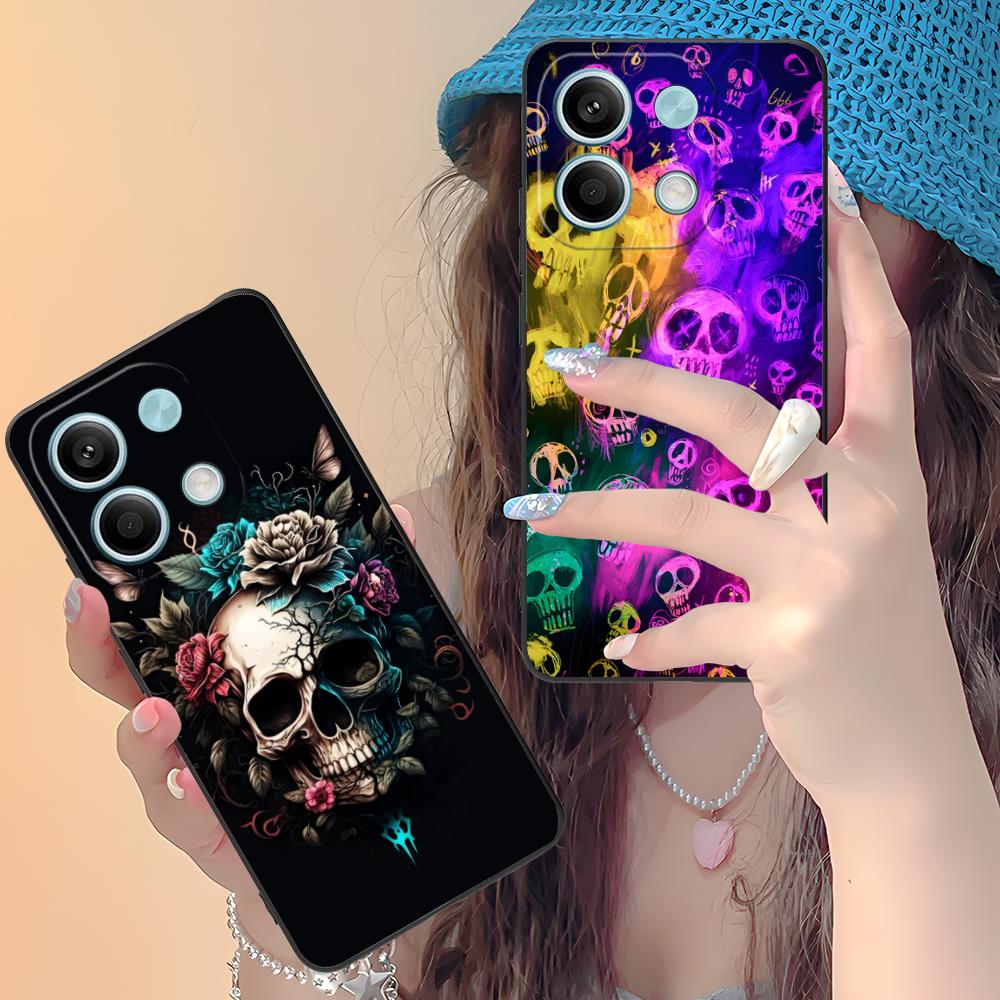 Skull Lover Phone Case for Xiaomi Redmi Note 14 13 12 11 10 9 S A Pro Plus Lite 5G Black Cover Smartphone Cellphones